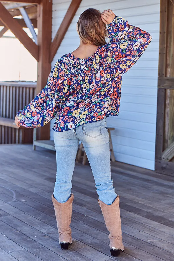 Rue Top Carnation print