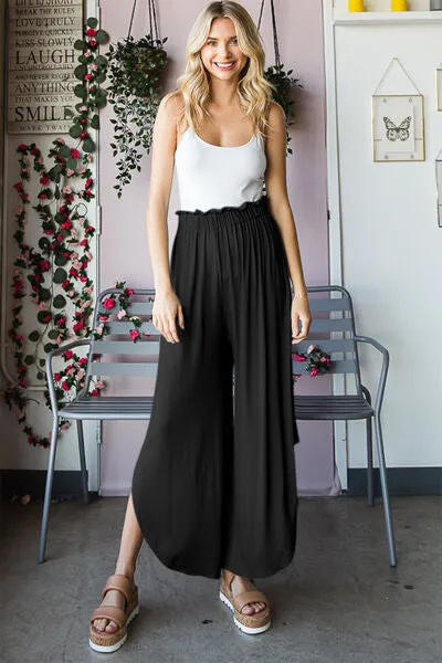 Slit High Waist Wide Leg Pants