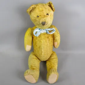 Small Jointed Teddy Bear Plush Vintage c1950