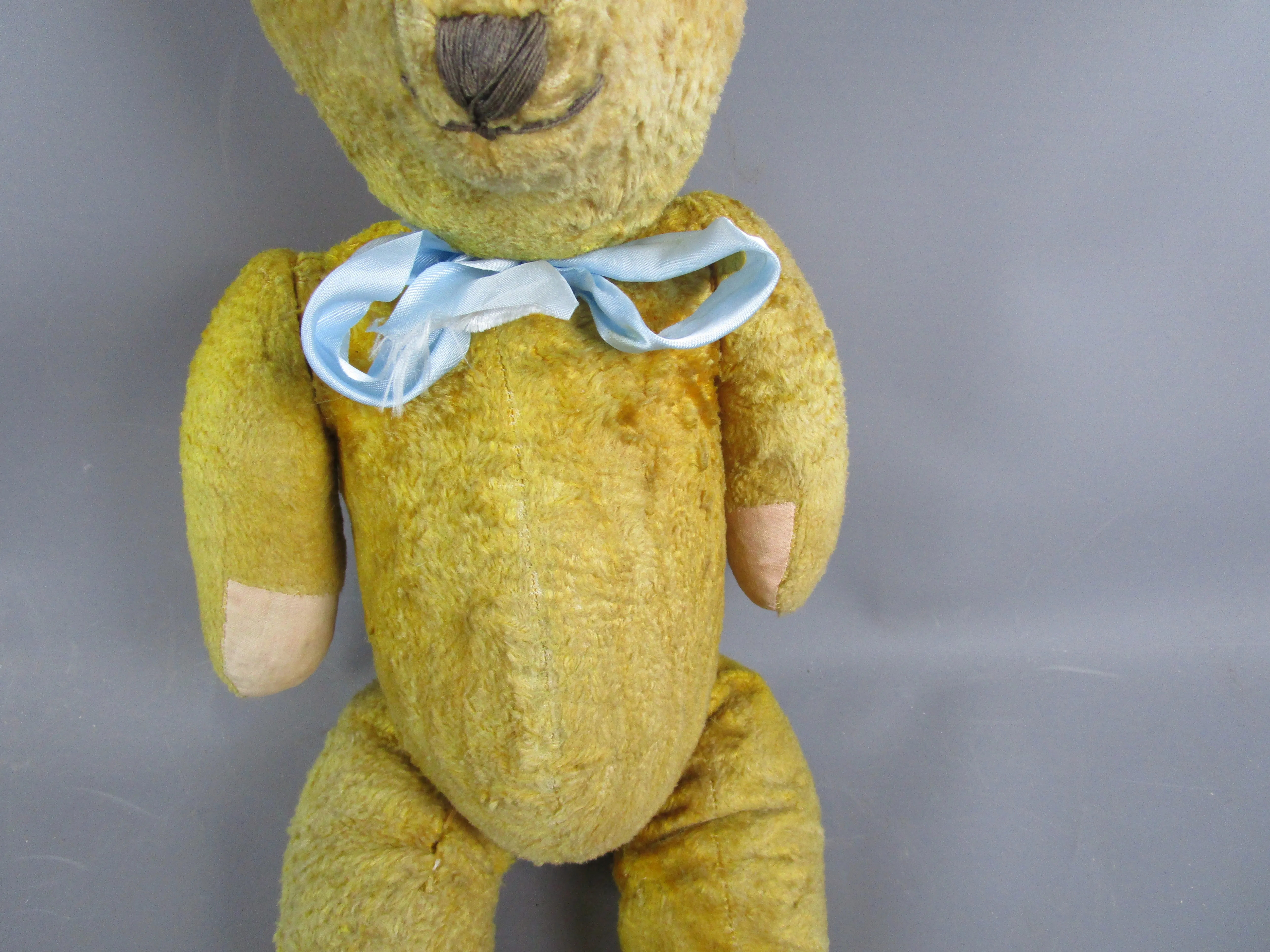 Small Jointed Teddy Bear Plush Vintage c1950