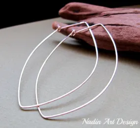 Sterling Silver Marquise Hoop Earrings