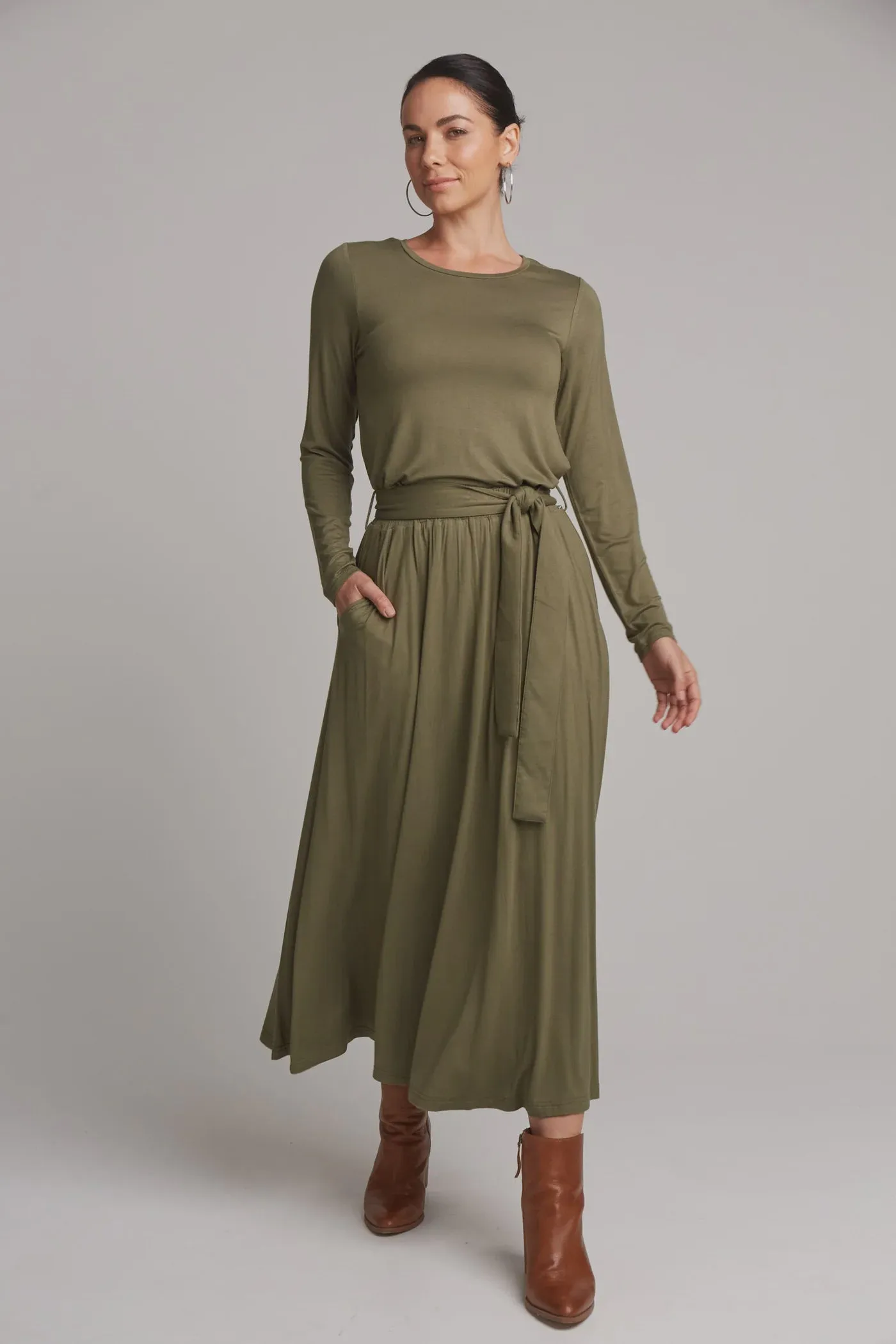 Studio Jersey Tie Skirt (Fern)