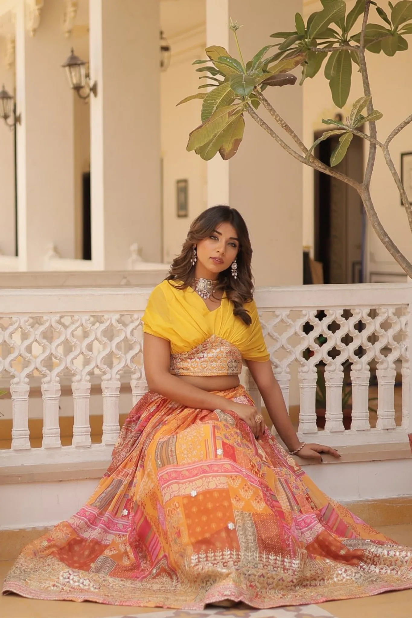 Stunning Printed With Foil Embroidery Work Lehenga Choli