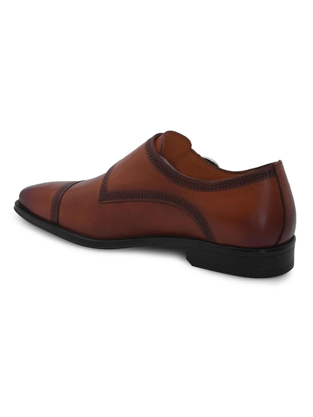 Tan Leather Slip On Shoes For Men