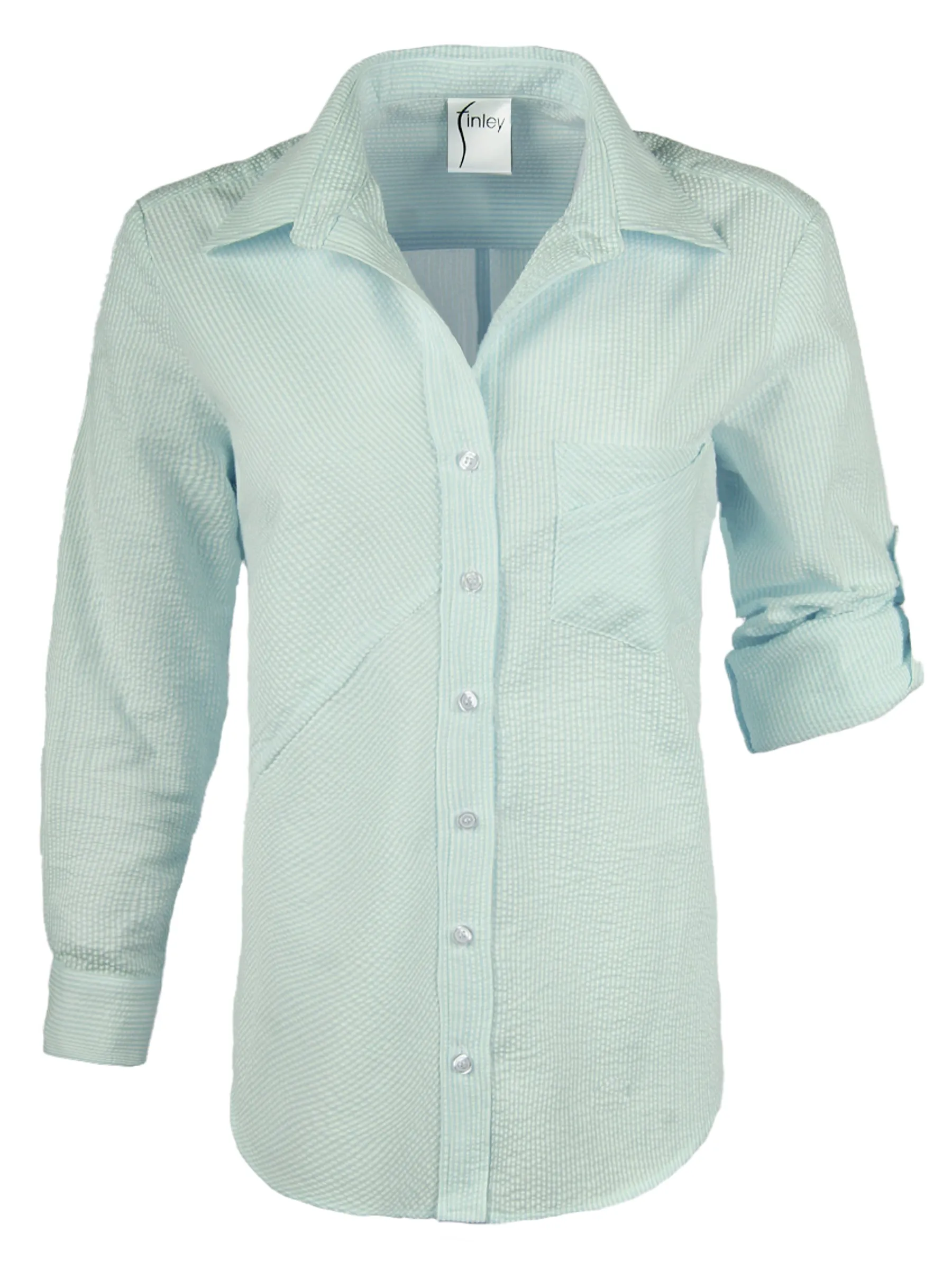 Teigan Shirt Lime Seersucker Stripe