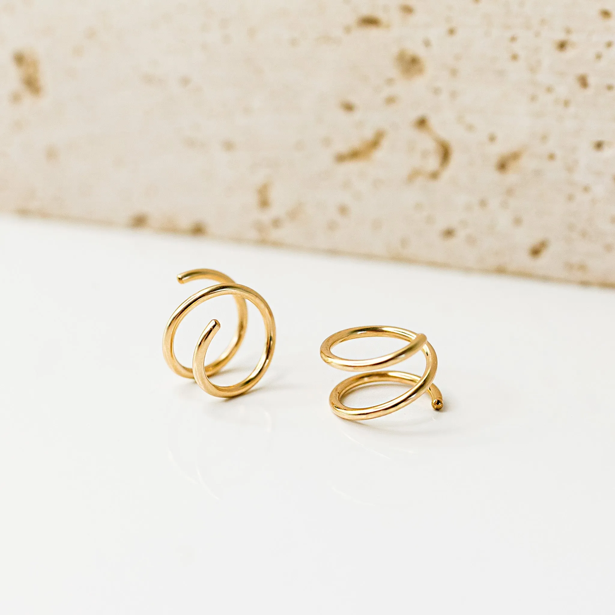 Tiny Twist Double Huggie Earrings