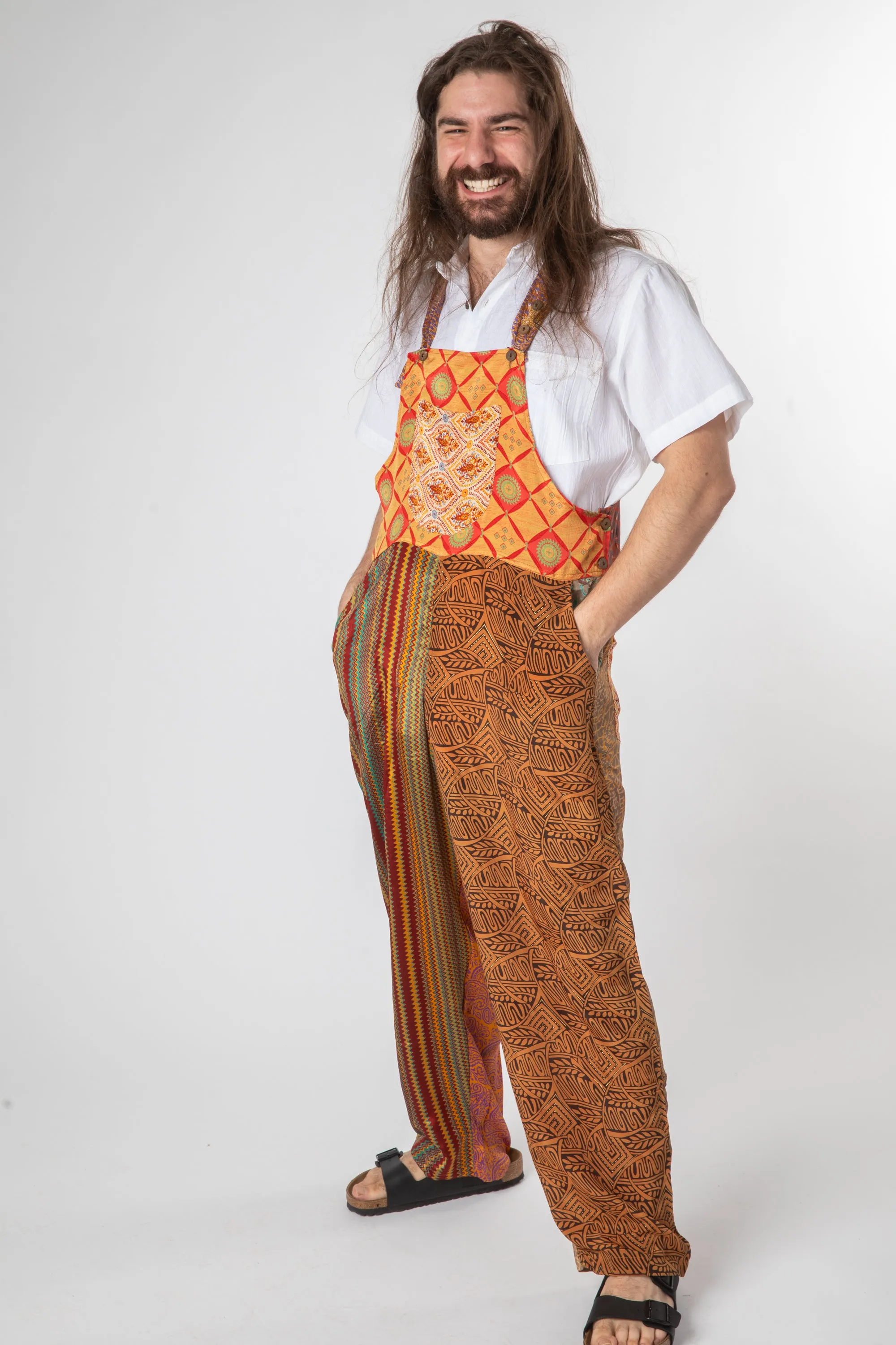 Upcycled Sari Silk Mens Overalls