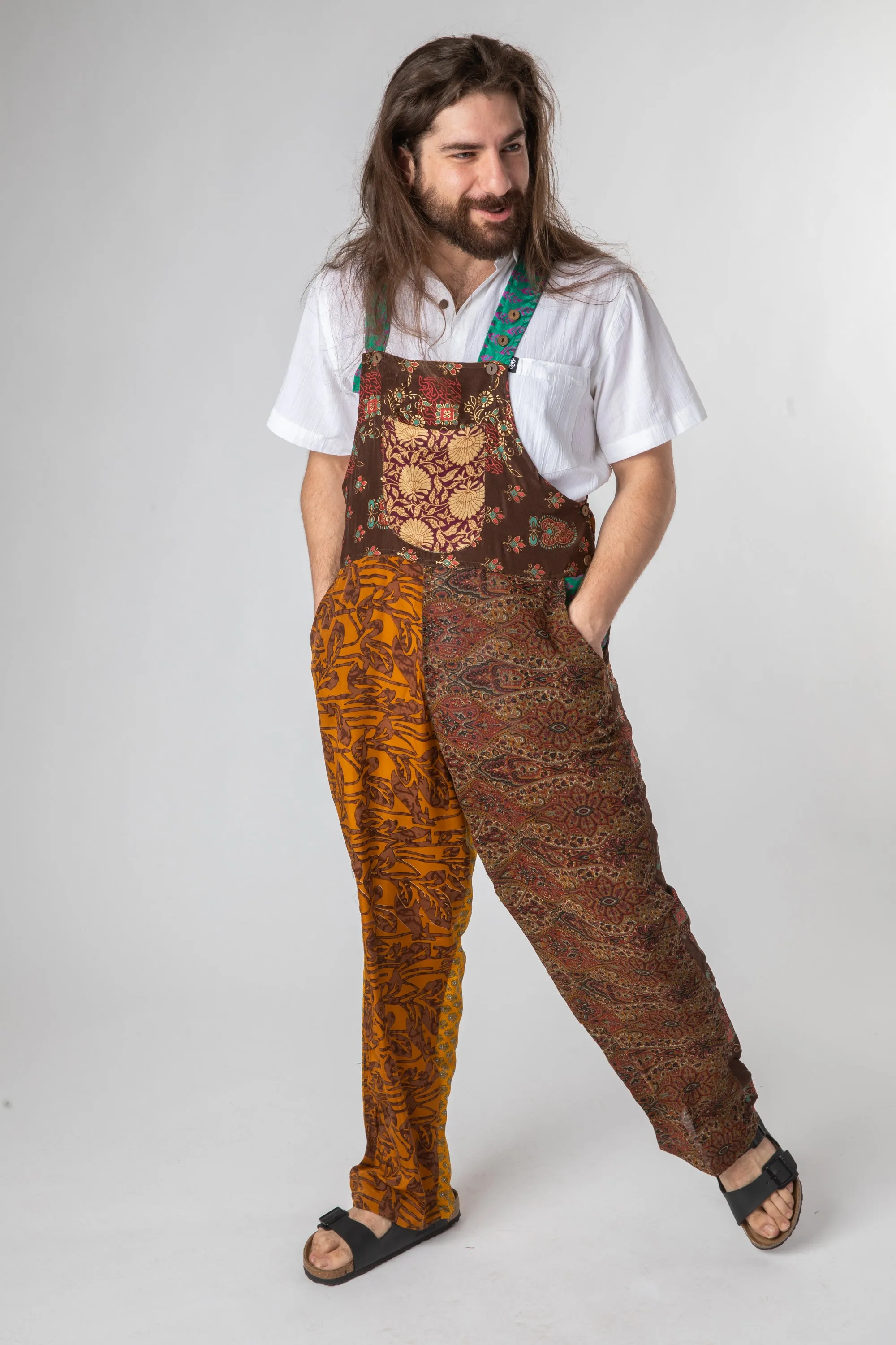 Upcycled Sari Silk Mens Overalls