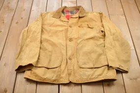 Vintage 1960s Canvas Chore Jacket / Workwear / Streetwear / Made In USA / 90s / Blanket Lined Jacket / Distressed Chore Jacket / Barn Coat