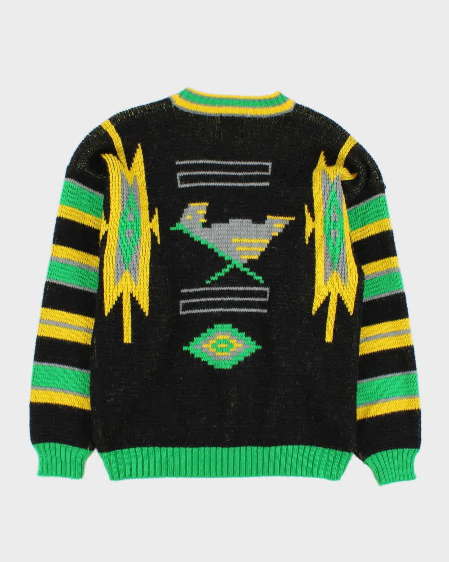 Vintage Men's Graphic Knit Sweater - S