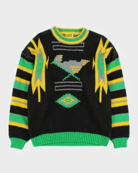 Vintage Men's Graphic Knit Sweater - S