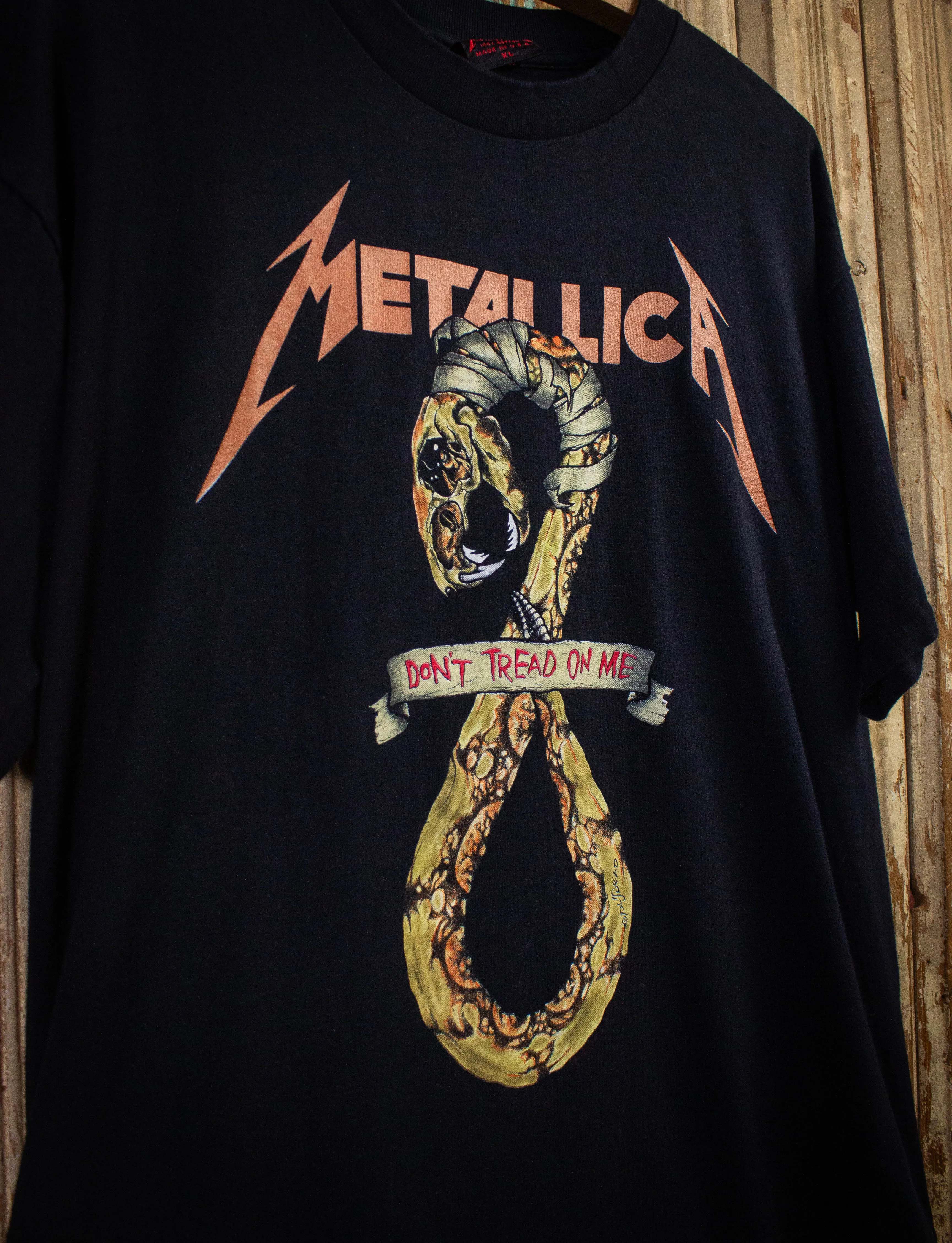 Vintage Metallica Don't Tread On Me Pushead Concert T Shirt 1991 Black XL