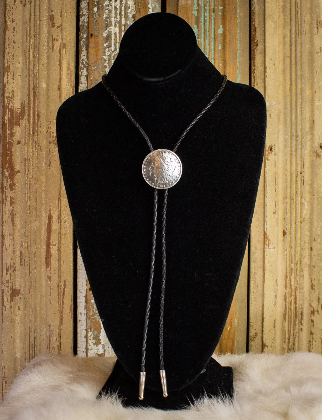 Vintage Silver Dollar Coin Bolo Tie