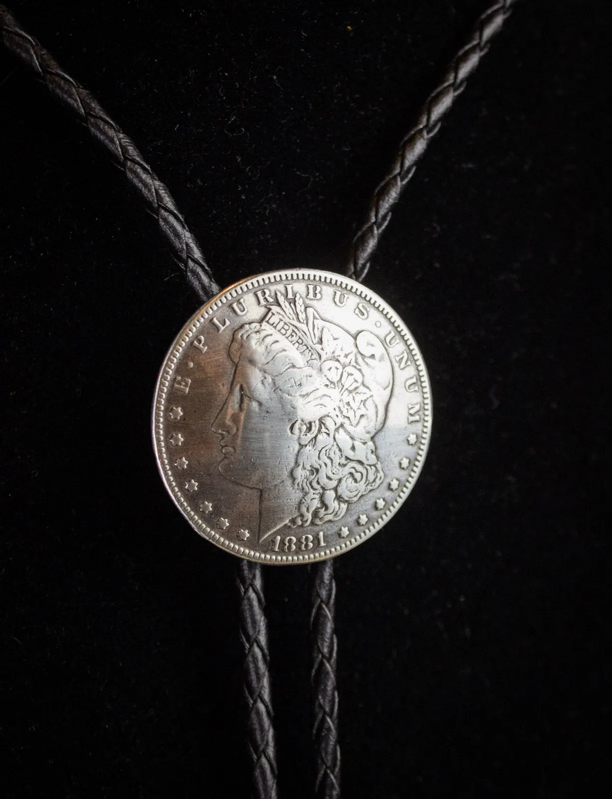 Vintage Silver Dollar Coin Bolo Tie