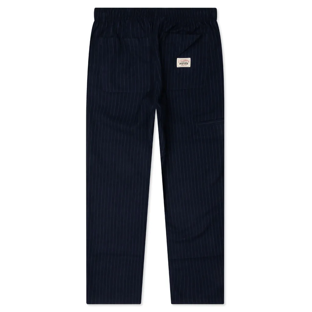 Wool Stripe Beach Pant - Navy