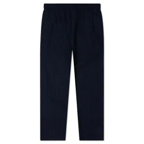 Wool Stripe Beach Pant - Navy